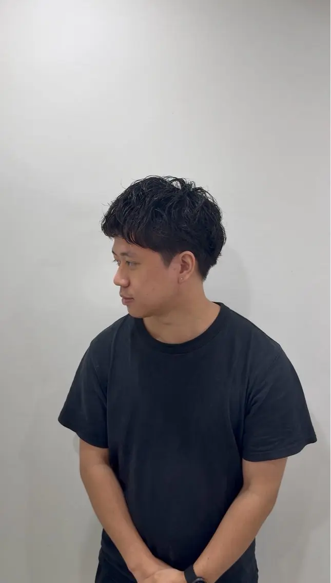 ショート パーマ メンズ メンズパーマ スパイキーショート ショートヘア カット パーマ SHUN札幌 メンズパーマフェードのヘアスタイル