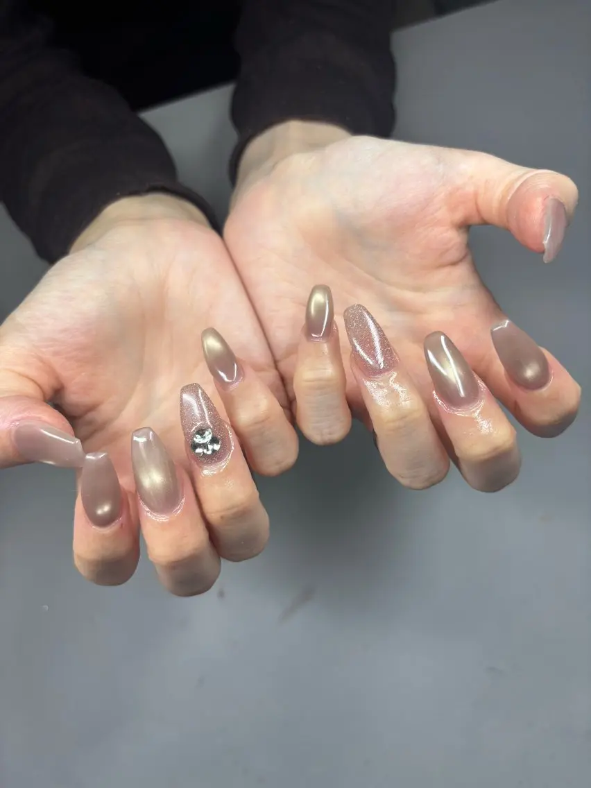 セミロング ハンドネイル aoz asukaのネイルデザイン