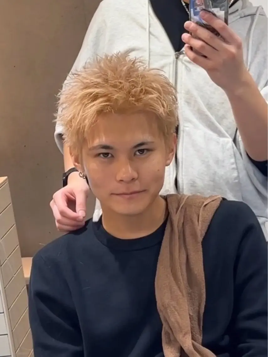 カラー メンズ メンズハイトーン スパイキーショート ハイトーンカラー ヘアカラー 🔥メンズ特化美容師 /泉壱恵🔥のヘアスタイル