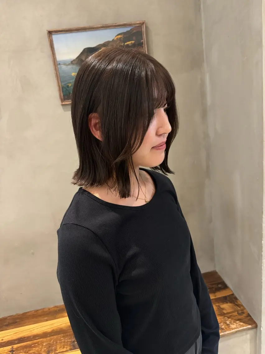 セミロング ヘアカラー トリートメント 新宿/顔周りカット +レイヤー＝しずく♩のヘアスタイル