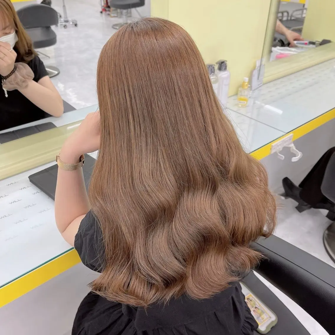 ロング カラー ベージュカラー ブリーチ 透明感カラー ダブルカラー ピンクカラー カット ヘアカラー ダブルカラー/縮毛/ ピンク/ベージュのヘアスタイル