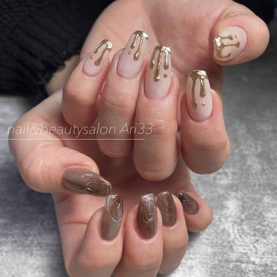 ネイル ニュアンスネイル バレンタイン ハンドネイル プライベートサロン Ari33nailのネイルデザイン