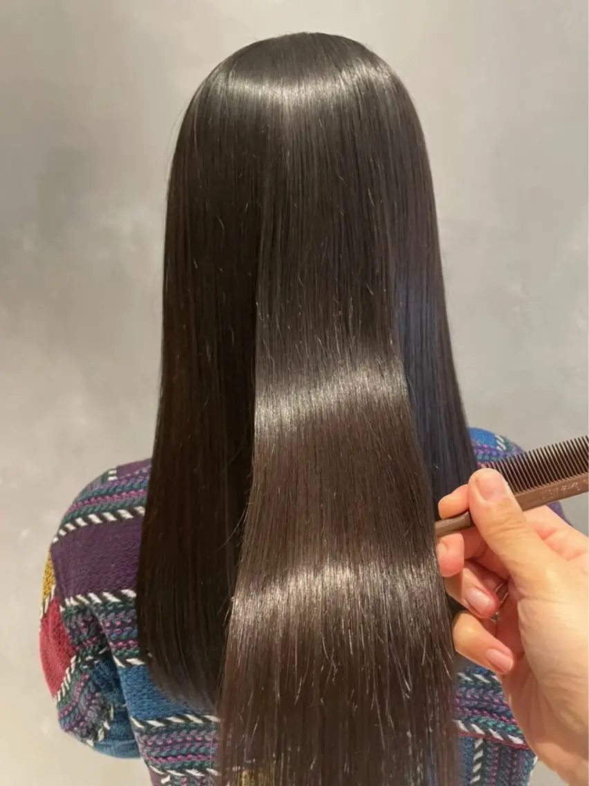 ロング カット 縮毛矯正 トリートメント 高橋 彩のヘアスタイル