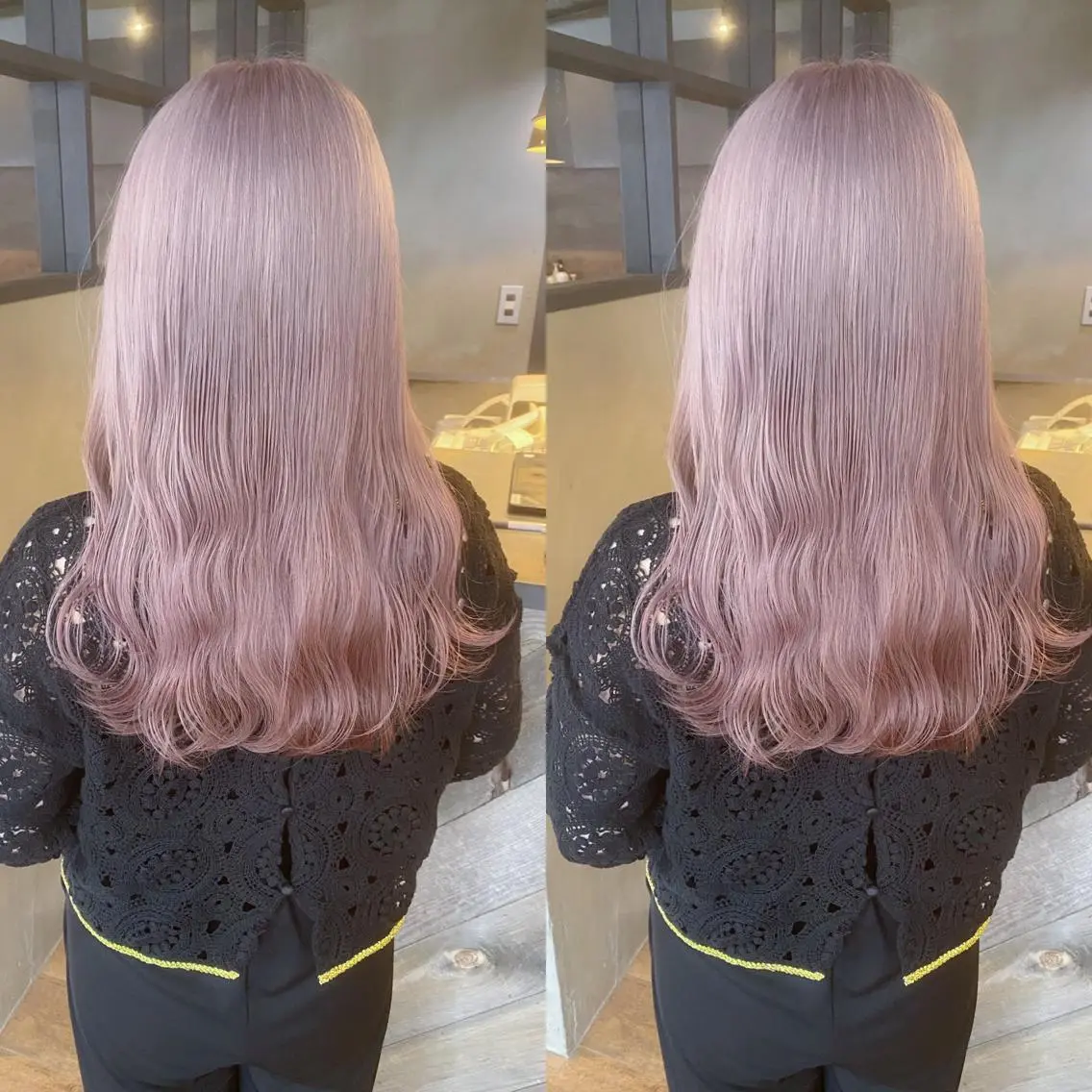 セミロング カラー ヘアカラー トリートメント yoriダブルカラー 代表すがわらのヘアスタイル