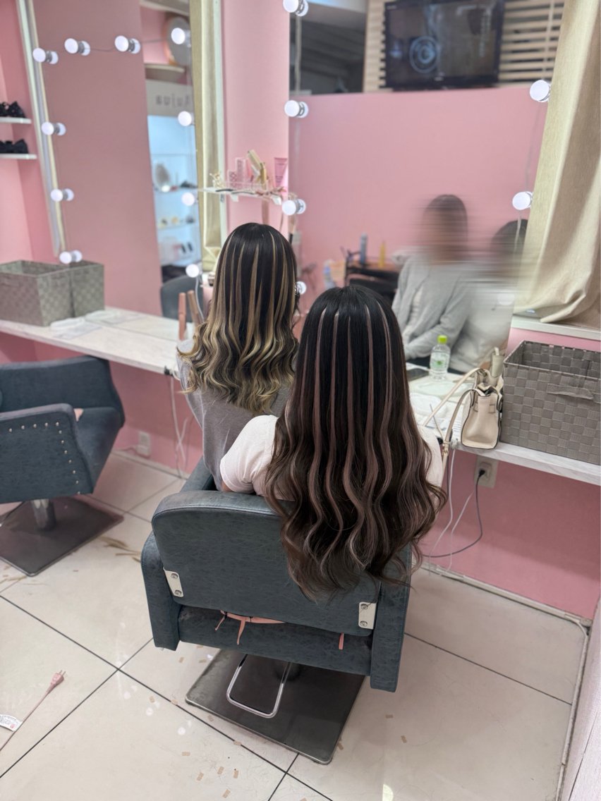 ロング シールエクステ エクステ ハイライト ロング season ゆみのヘアスタイル