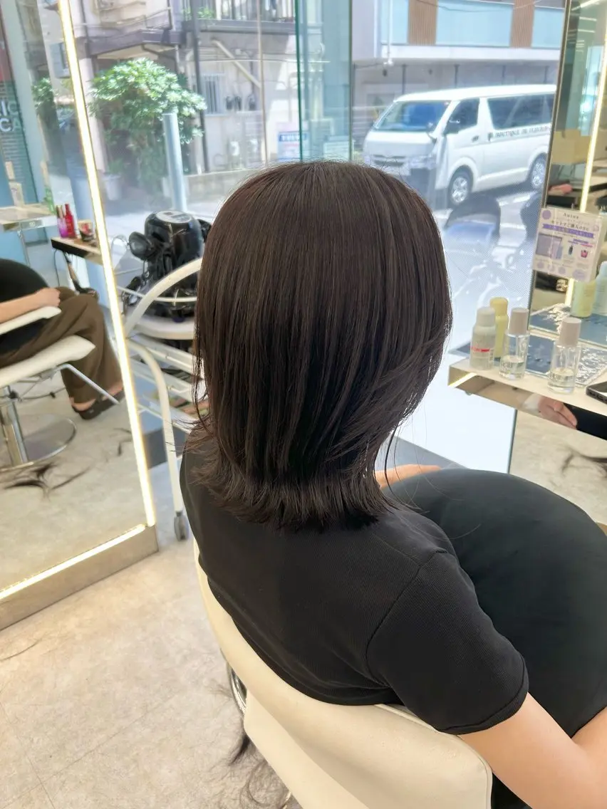 ミディアム カラー ヘアカラー 透明感カラー/ヘアア レンジ/はるか🤍のヘアスタイル