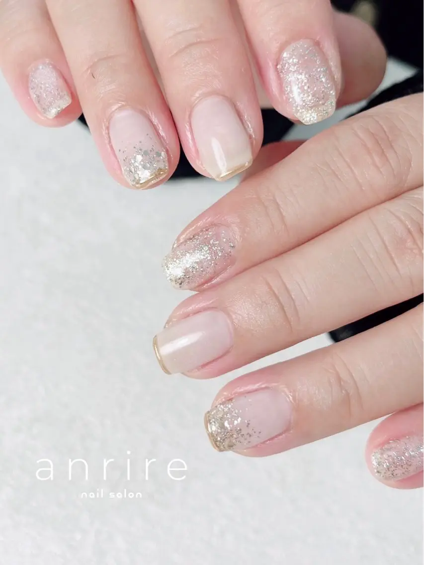 ネイル キラキラネイル ラメ(グリッター) オフィスネイル 春ネイル nailsalon anrireのネイルデザイン