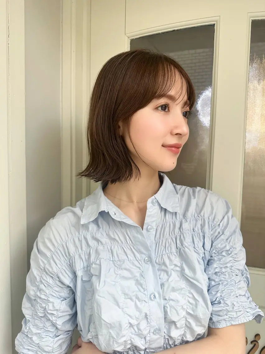 ミディアム ボブ くびれヘア 鎌倉 彩のヘアスタイル