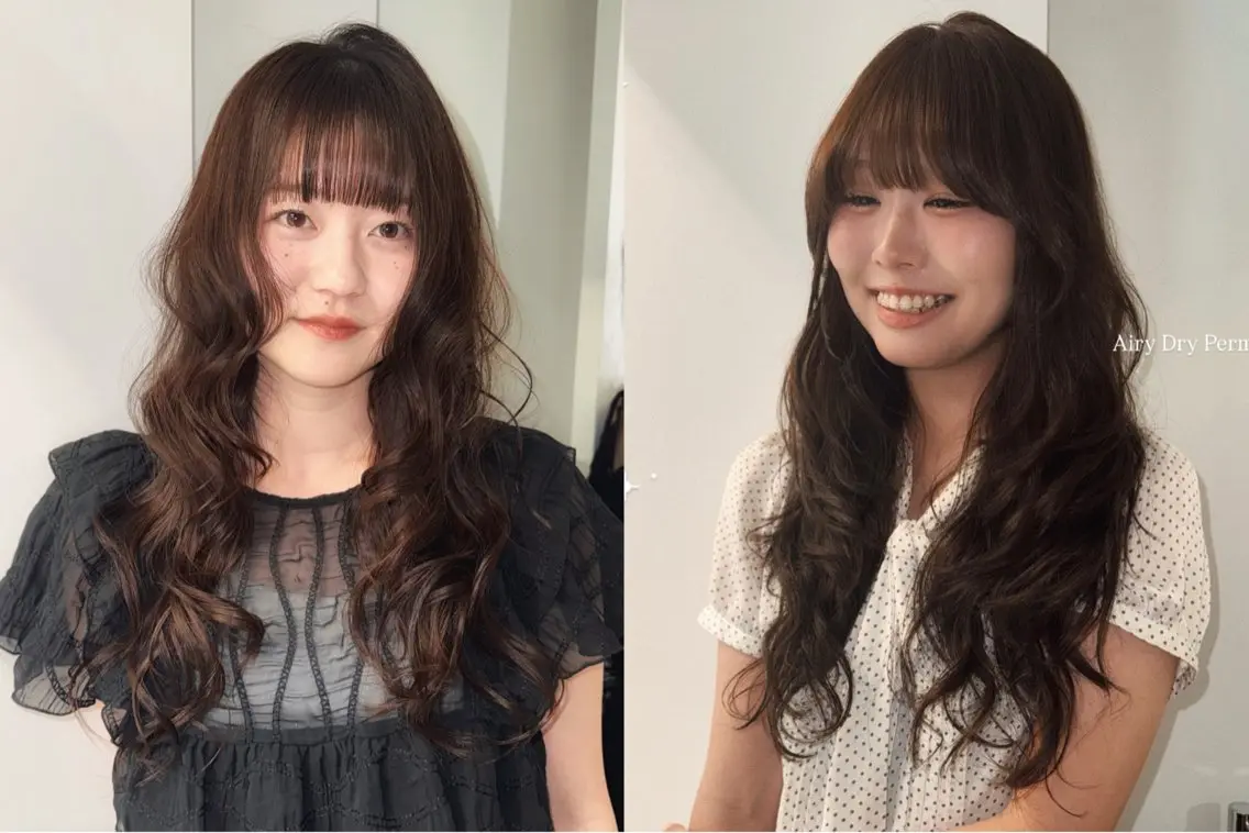ロング カット パーマ saki｜透明カラー ドライパーマ.パーマのヘアスタイル