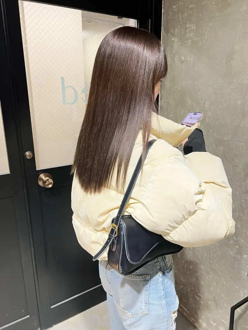 ロング カラー ブリーチ トリートメント 美髪矯正/シークレッ トハイライト🤍りさのヘアスタイル
