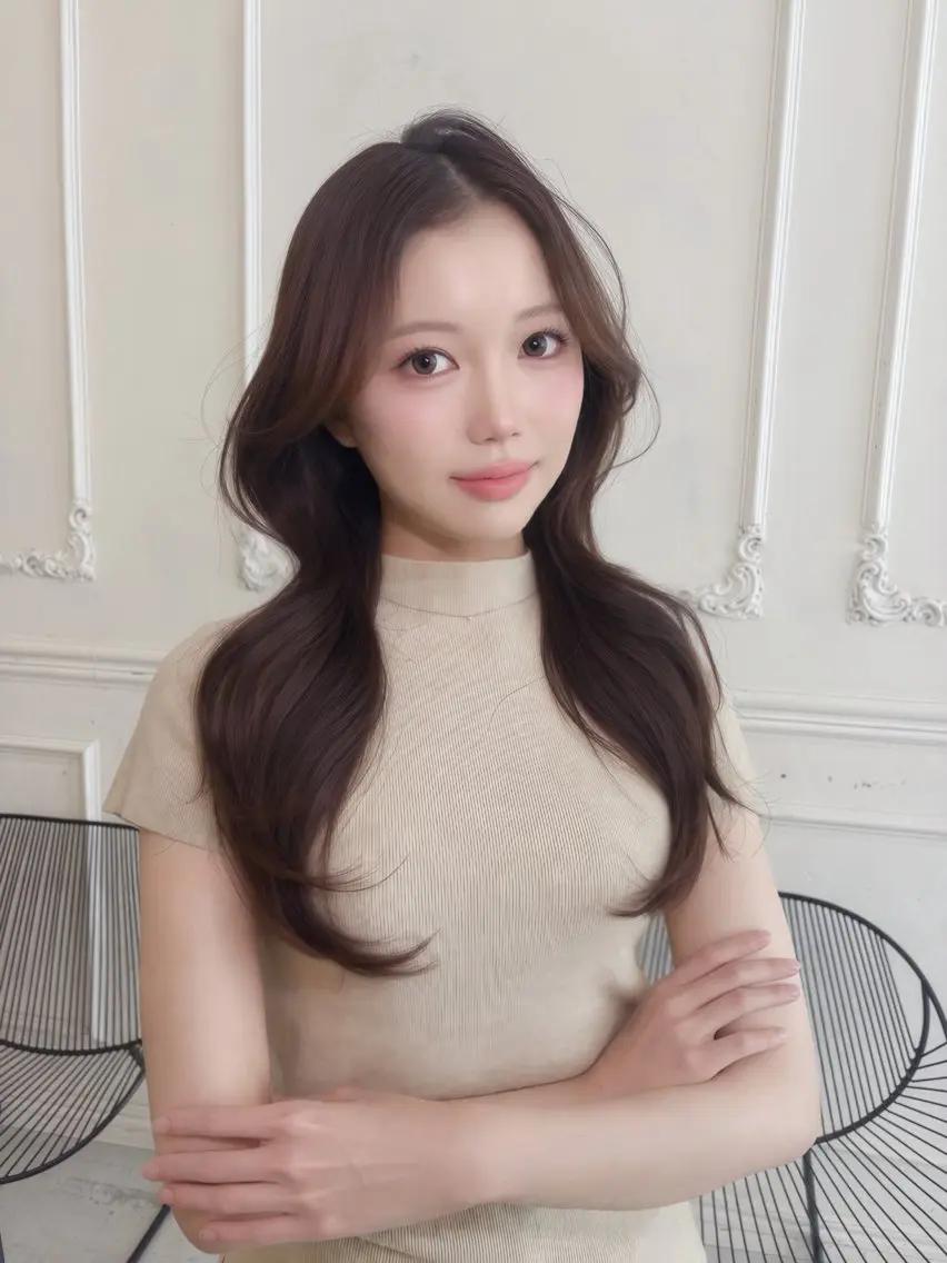 ロング 韓国風ヘア カット Maison HALU宮本 楓のヘアスタイル