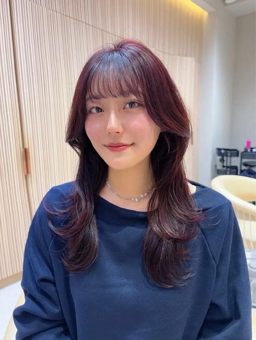 ロング ヘアカラー ブリーチ🌟レイヤー 縮毛矯正/青木華音のヘアスタイル