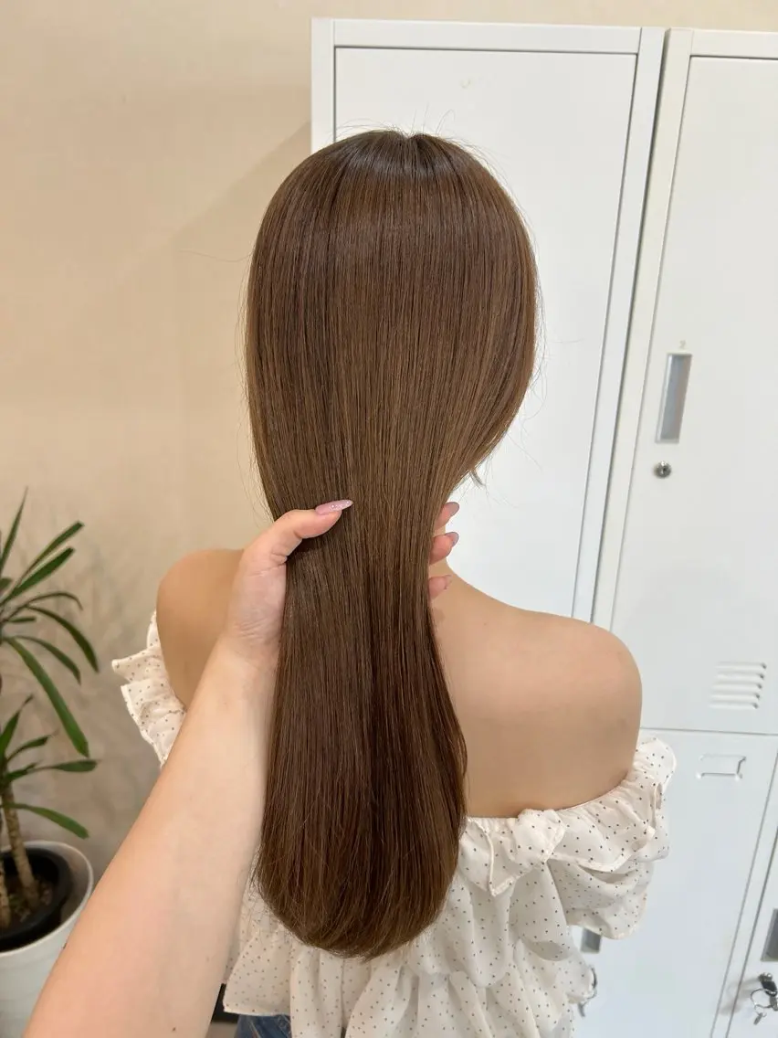 ロング カット ヘアカラー トリートメント MIDORI🎀 透明感/ベージュのヘアスタイル