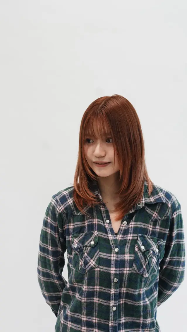 セミロング 顔周りカット レイヤーカット 中村 賢介のヘアスタイル