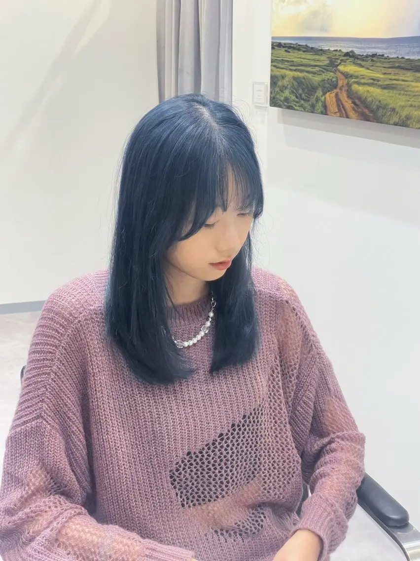 セミロング ヘアカラー ハイトーンカラー 縮毛矯正/ジャックのヘアスタイル