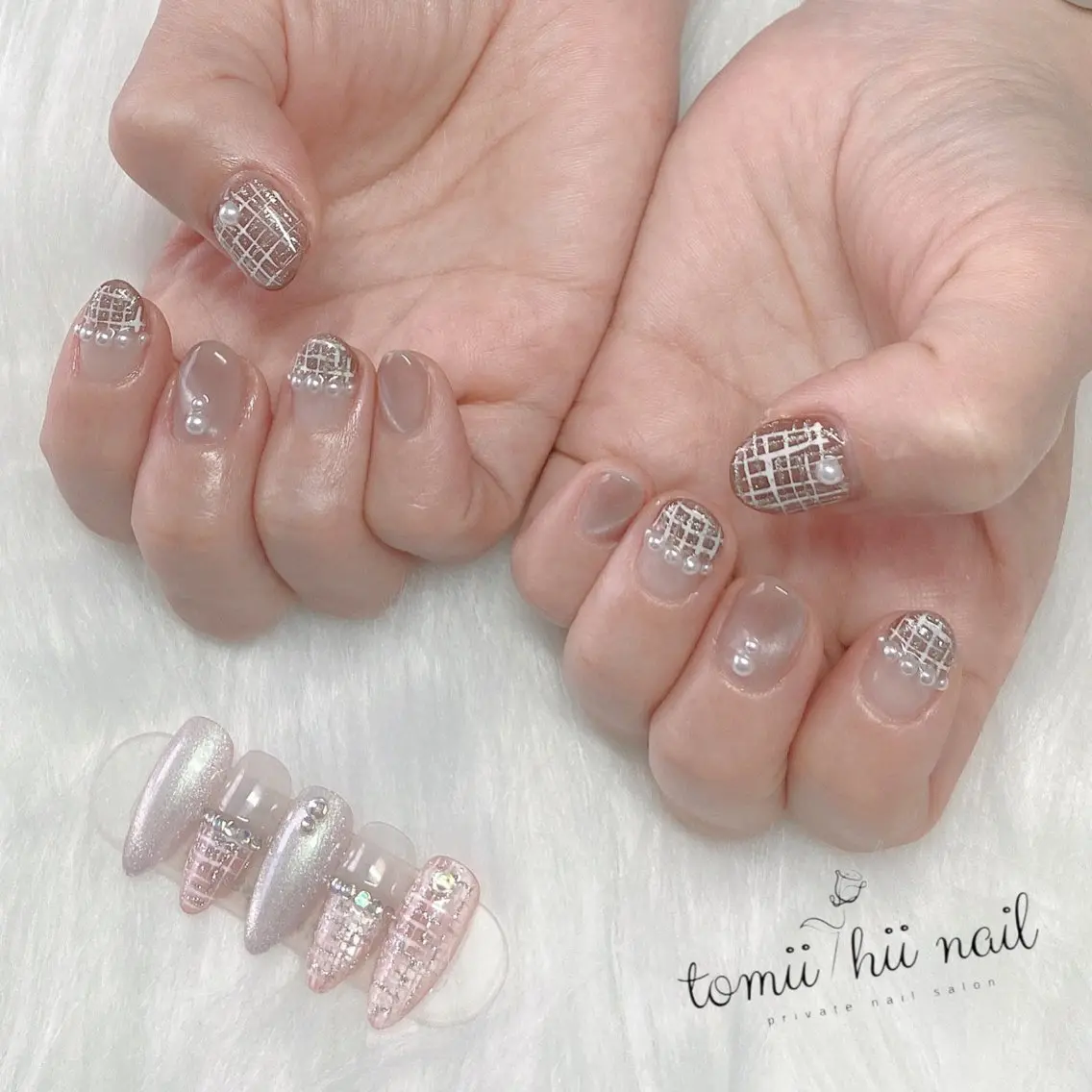 ネイル マグネットネイル ツイードネイル tomii-hii -nailのその他イメージ
