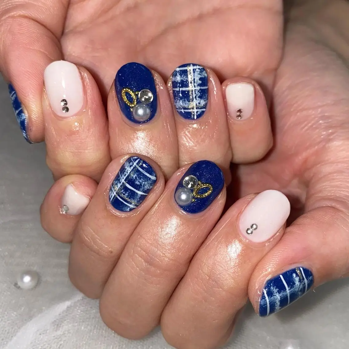 ネイル ネイビー I pinknail 韓国風·持ち込み専門のネイルデザイン