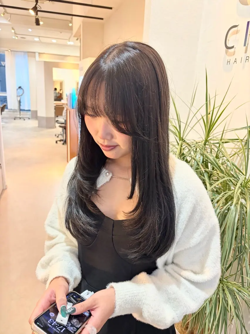 【大人気クーポン🎀🪄︎︎】カット+透明感カラー+AujuaベースTRの写真