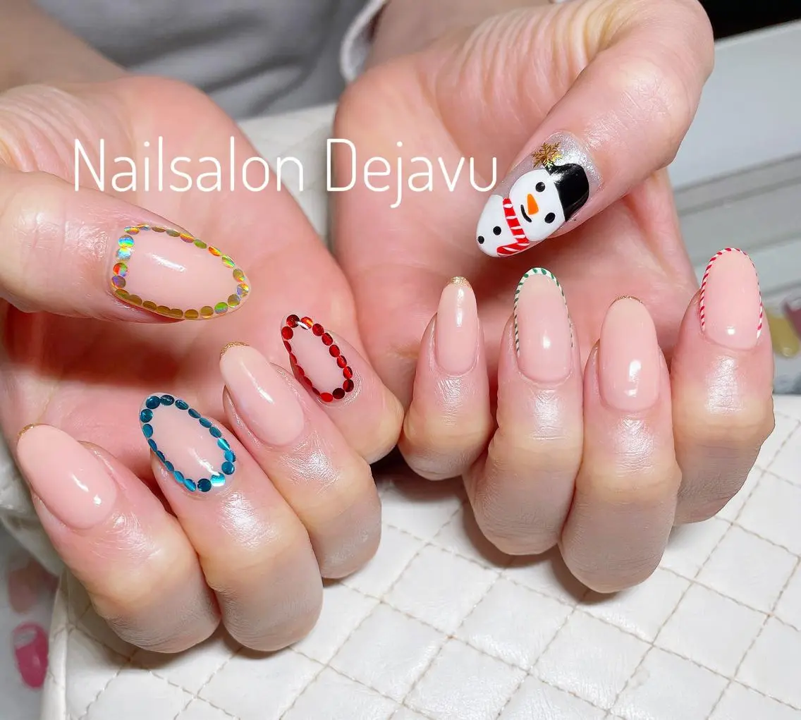 ネイル アートネイル ジェルネイル 冬ネイル クリスマス Nail salon Dejavu 🌿のネイルデザイン