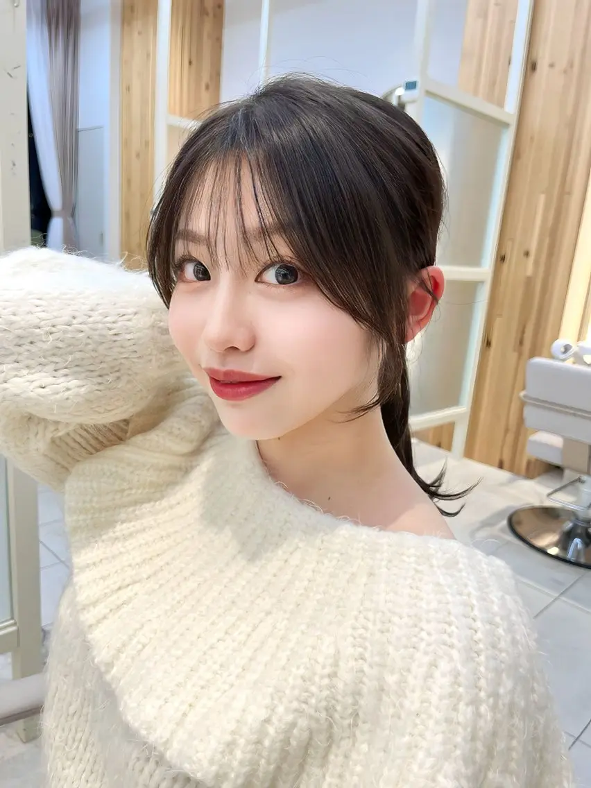 セミロング カラー カット ヘアカラー トリートメント ナチュラル韓国ヘア 🇰🇷塚田凌太のヘアスタイル