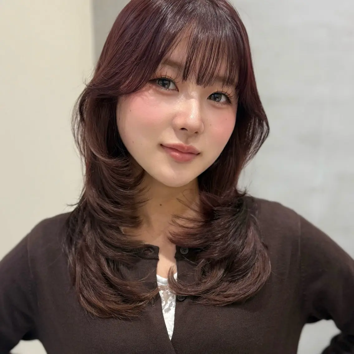 ロング ハイレイヤー レイヤーカット カット ヘアカラー 透け感カラー/ SUのヘアスタイル