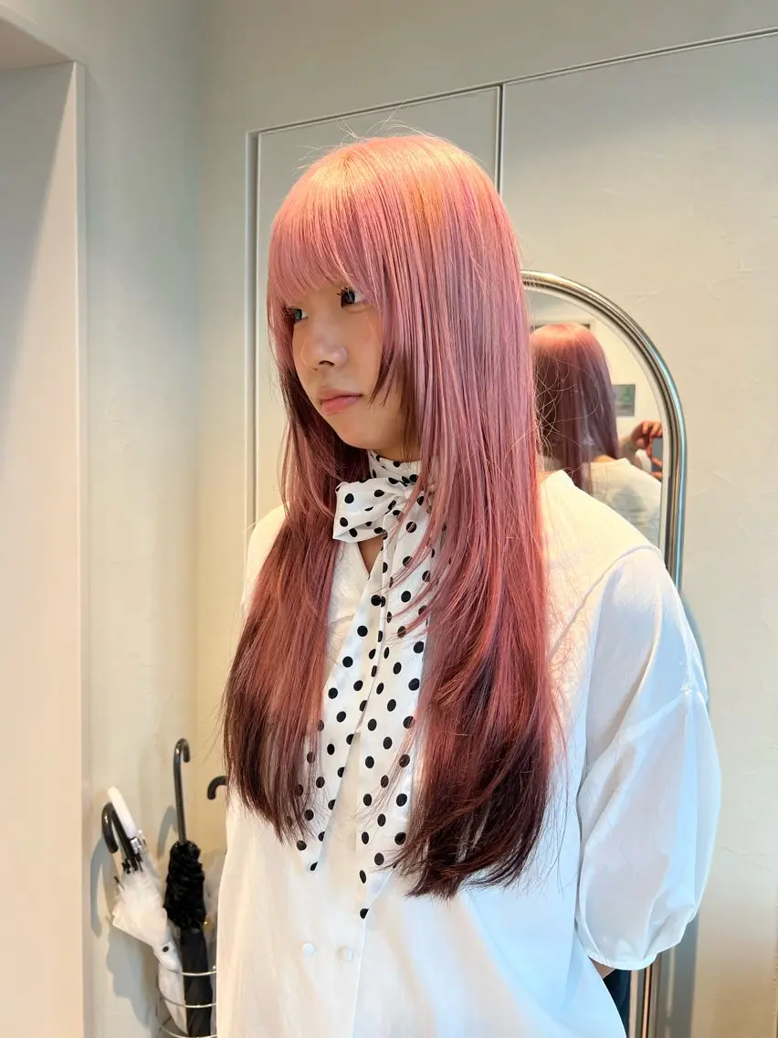 カラー デザインカラー ピンクカラー ヘアカラー 原宿/ブリーチ特化/ RYUTOのヘアスタイル