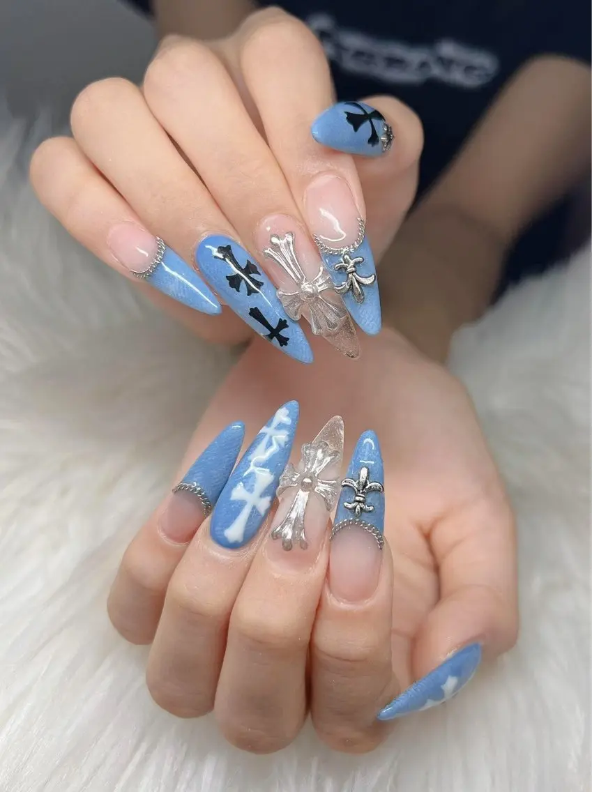 ネイル 長さ出し グラデーション 卒業式 キラキラネイル マグネットネイル ハンドネイル Lee Nailsのネイルデザイン