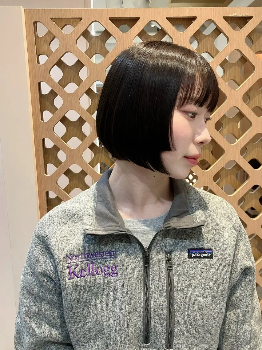 ショート カラー 黒髪 ボブ カット ヘアカラー 川間 将彦のヘアスタイル