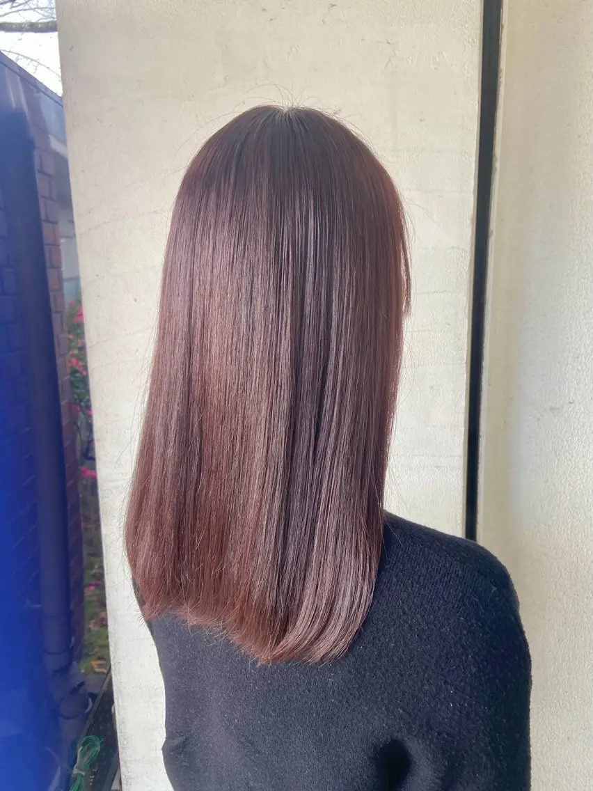 セミロング カラー ブリーチ 透明感カラー ブリーチなしカラー ピンクカラー バイオレットカラー カット ヘアカラー ヘッドスパ 髪質改善/透明感 カラー/西川奈穂のヘアスタイル