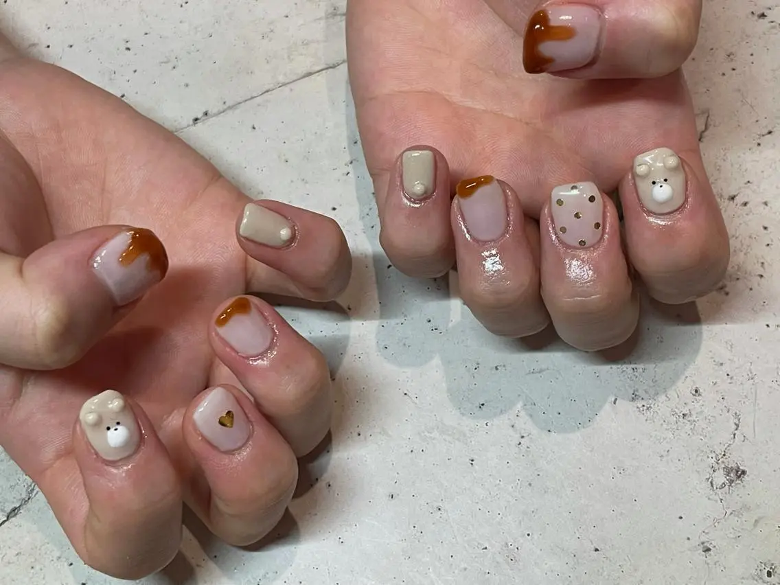 ネイル ハンドネイル 韓国/ワンホン/長さ 出しつけ放題🎀のネイルデザイン