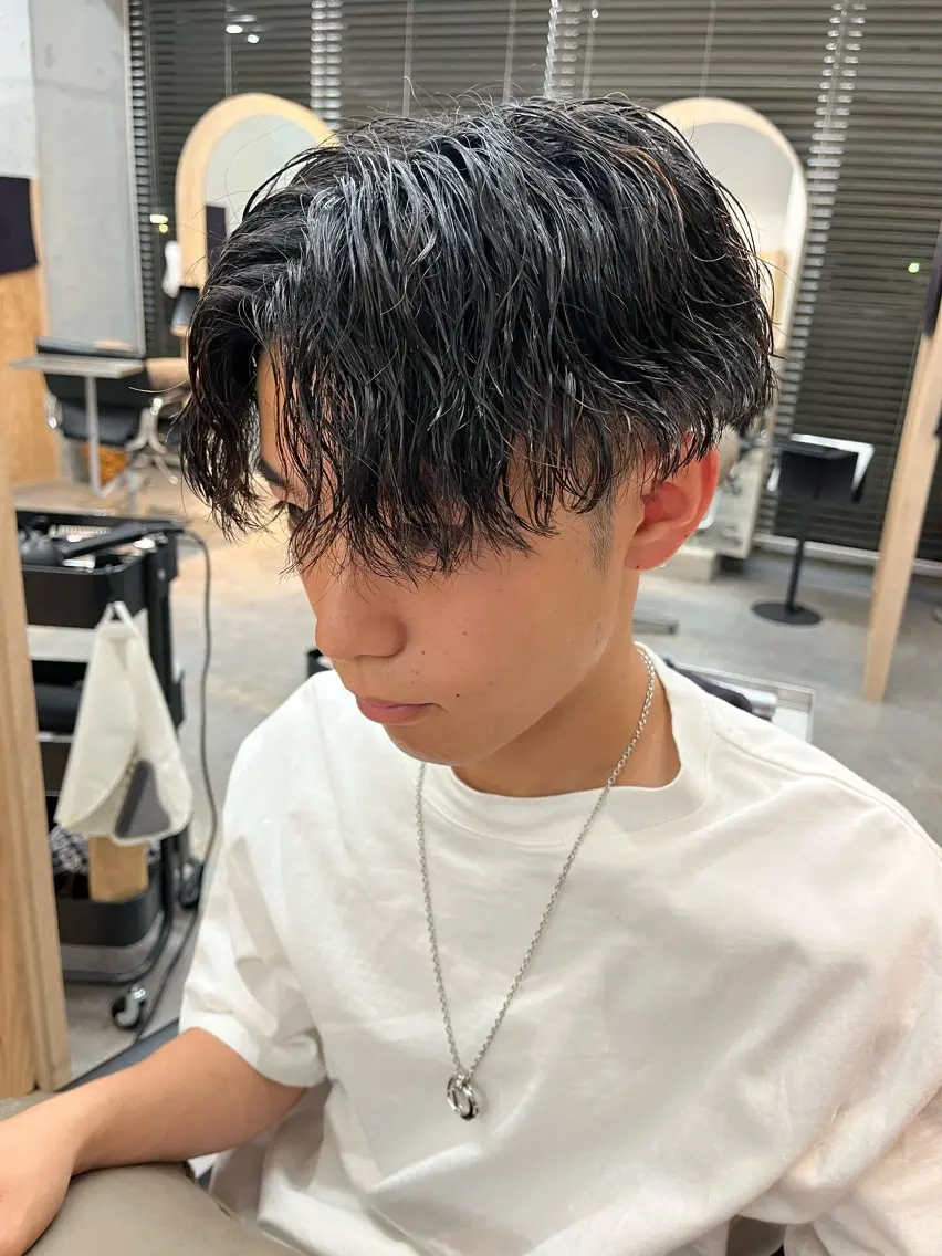パーマ メンズ カット パーマ 長谷川 啓吾のヘアスタイル