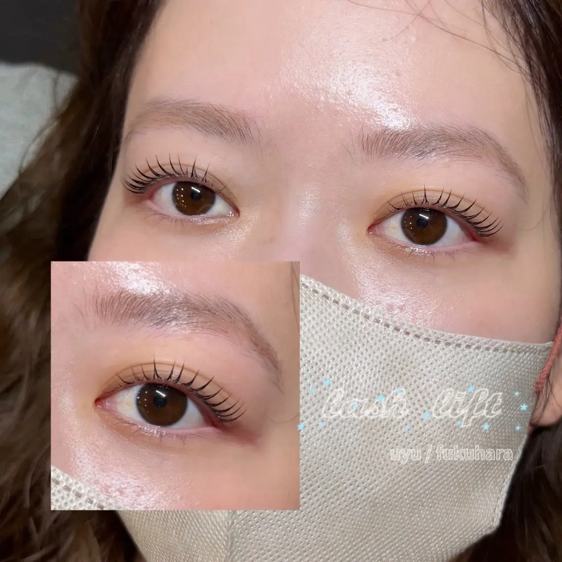 マツエク・マツパ パリジェンヌラッシュリフト まつげパーマ 一重×まつ毛パーマ UYU 新宿 fukuhara♥️のマツエク・マツパデザイン