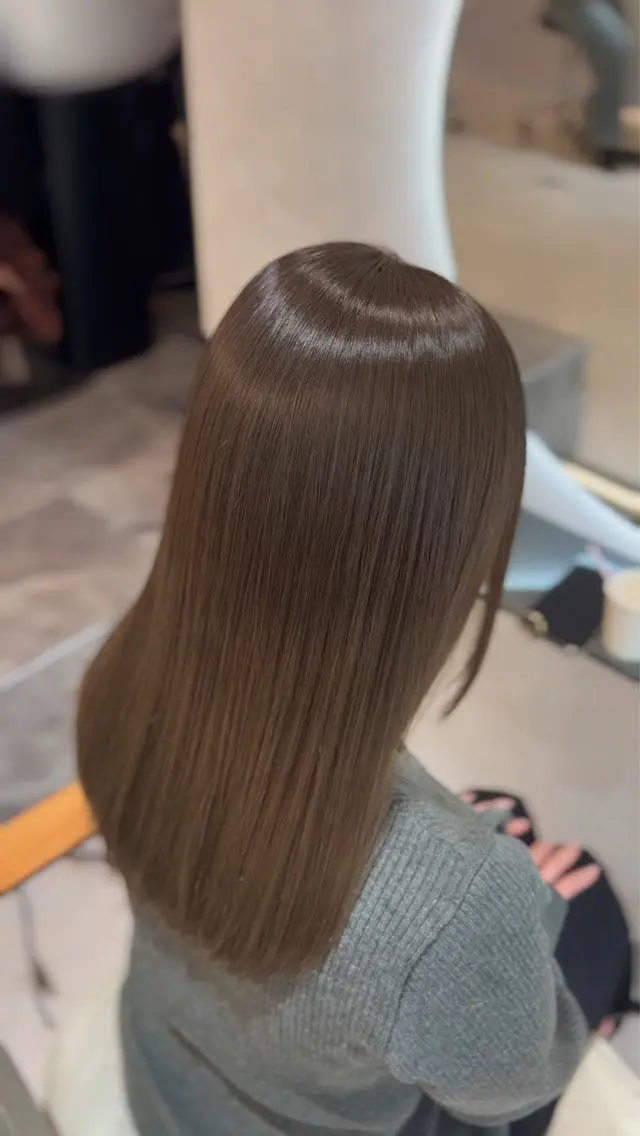 セミロング カット ヘアカラー 縮毛矯正 トリートメント 髪質改善支持率 NO.1/韓国風💎のヘアスタイル