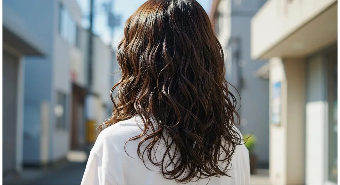 ロング 外国人風カラー ロング メンズ曲がる 縮毛矯正/駅徒歩4分のヘアスタイル