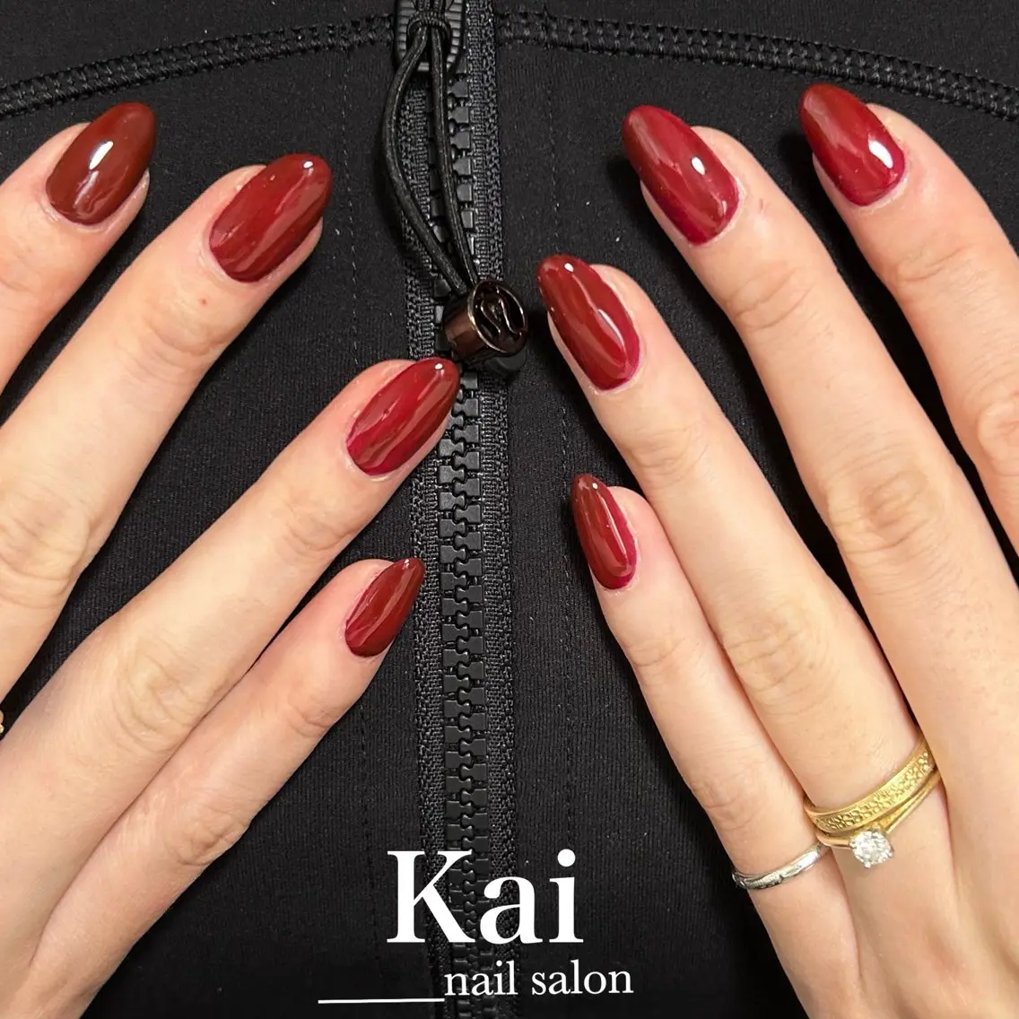 ネイル ボルドー ワンカラーネイル シンプルネイル ハンドネイル Kai  nail Mayukoのネイルデザイン