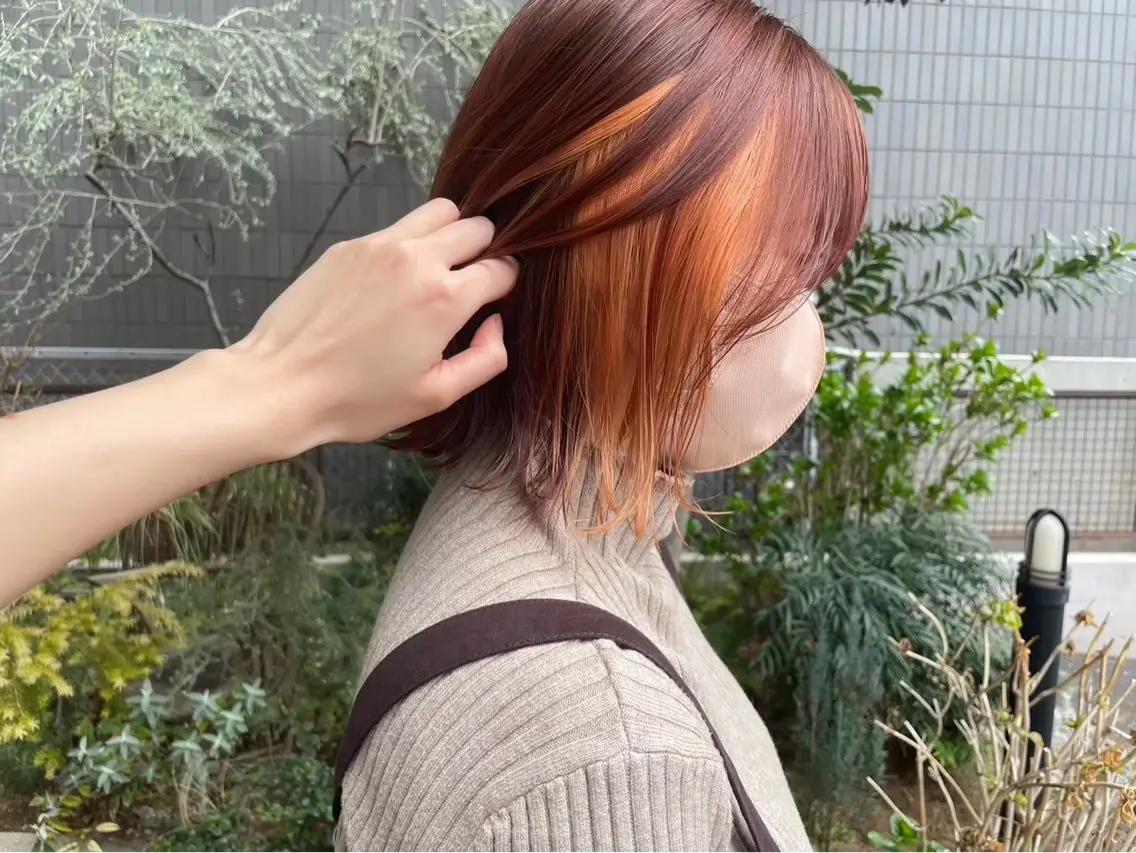 ミディアム ヘアカラー みいなブリーチモデル 募集中！のヘアスタイル