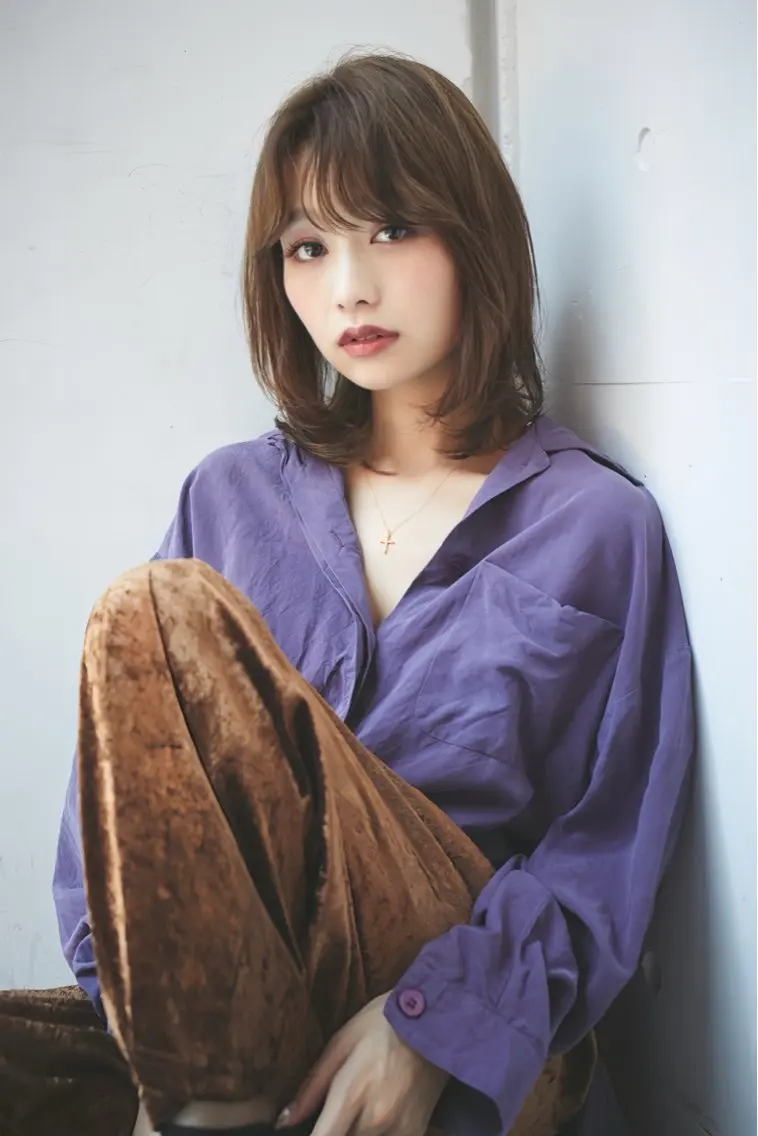 ミディアム 九後 志帆海のヘアスタイル