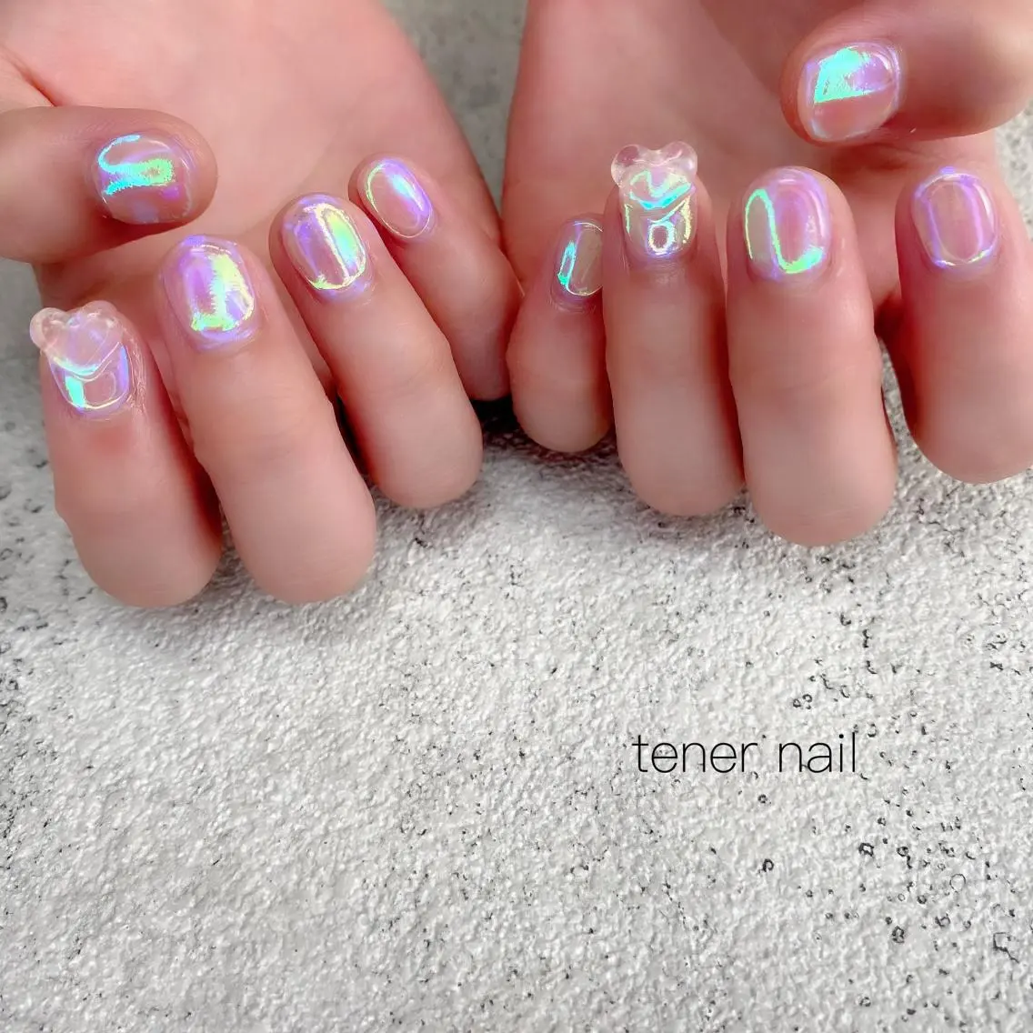 ネイル ハート 氷ネイル・うるうるネイル ぷっくりネイル テネルネイル tener nailのネイルデザイン