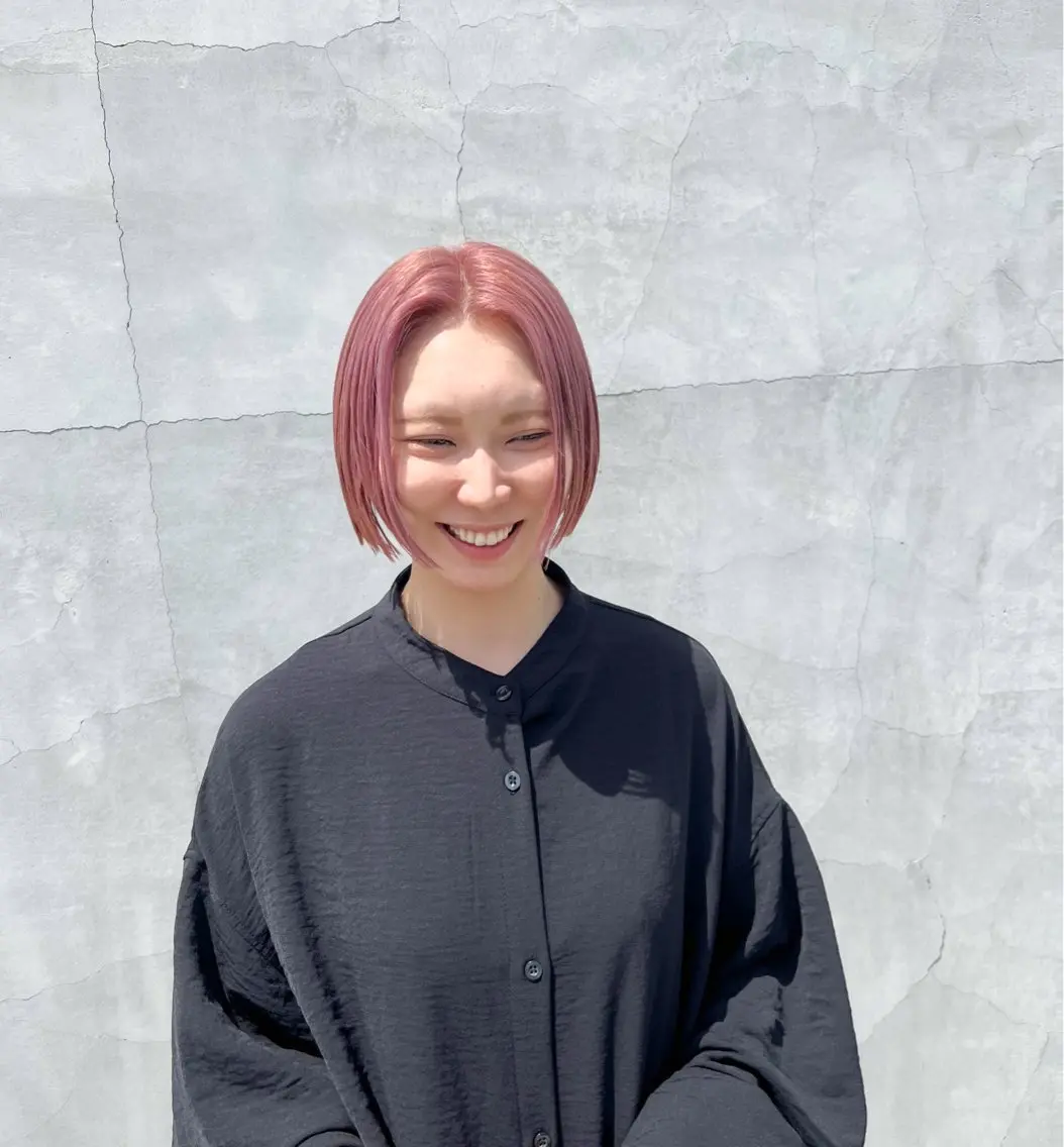 ショート カラー ピンクカラー ボブ カット ヘアカラー トリートメント つくばUtooe's 副店長 寺沢颯のヘアスタイル