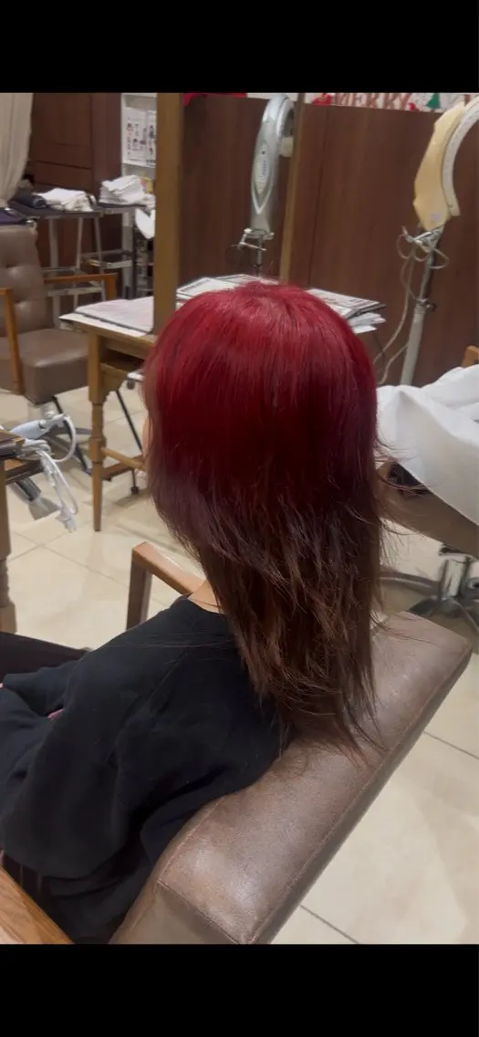 セミロング カラー ブリーチ 髪質改善 ヘアカラー 竹内帆希/縮毛矯正 /デザインカラーのヘアスタイル