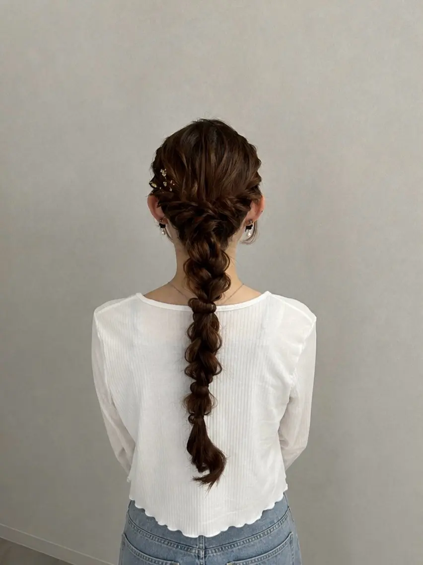 ロング ヘアアレンジ 着物ヘア 結婚式・ブライダル 浴衣 ヘアセット 【ヘアアレンジ】 Mei🍀🫧のヘアスタイル