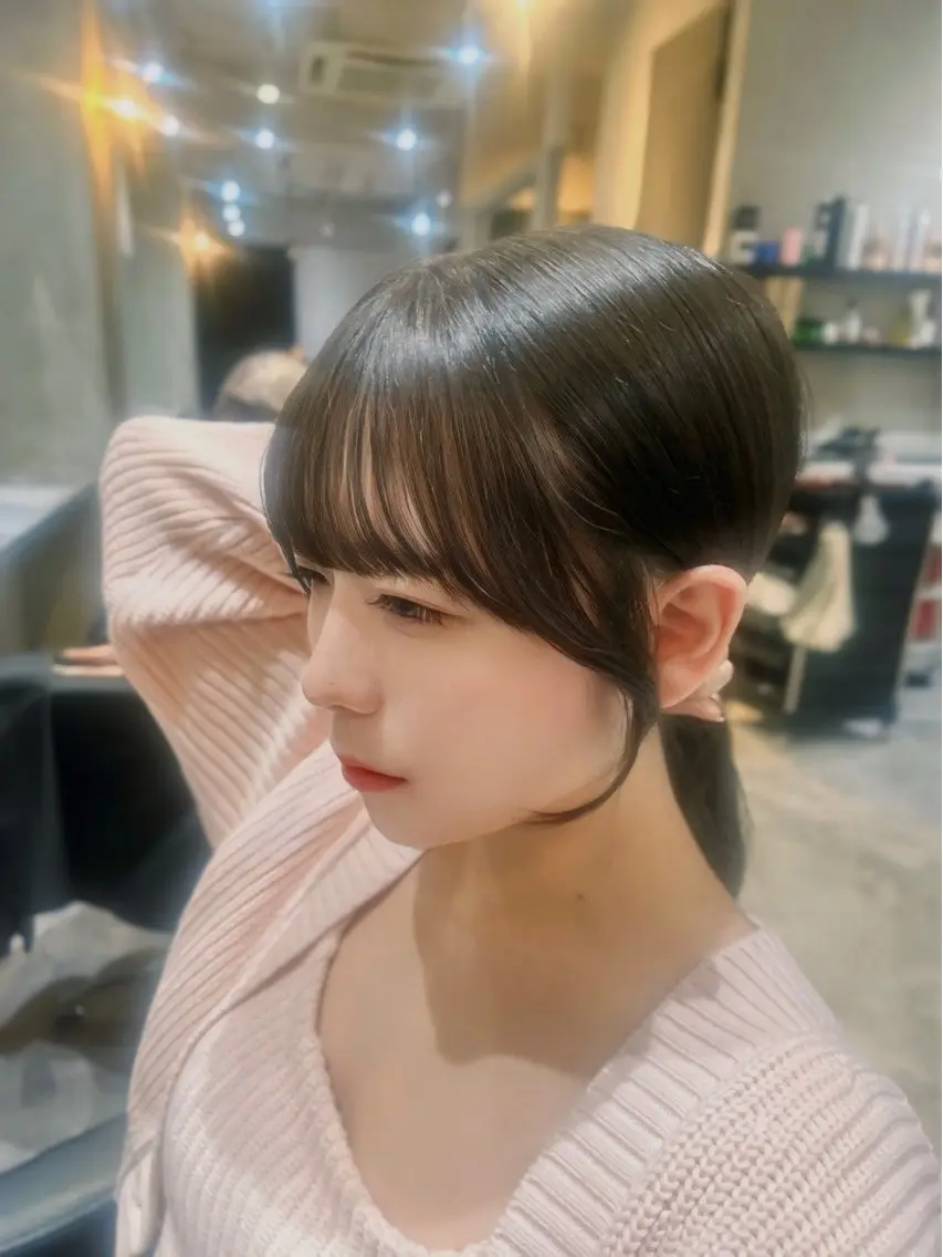 💎前髪&顔周りカット＋透明感カラー＋Aujua2step ＋超音波アイロン【レイヤー】【髪質改善】の写真