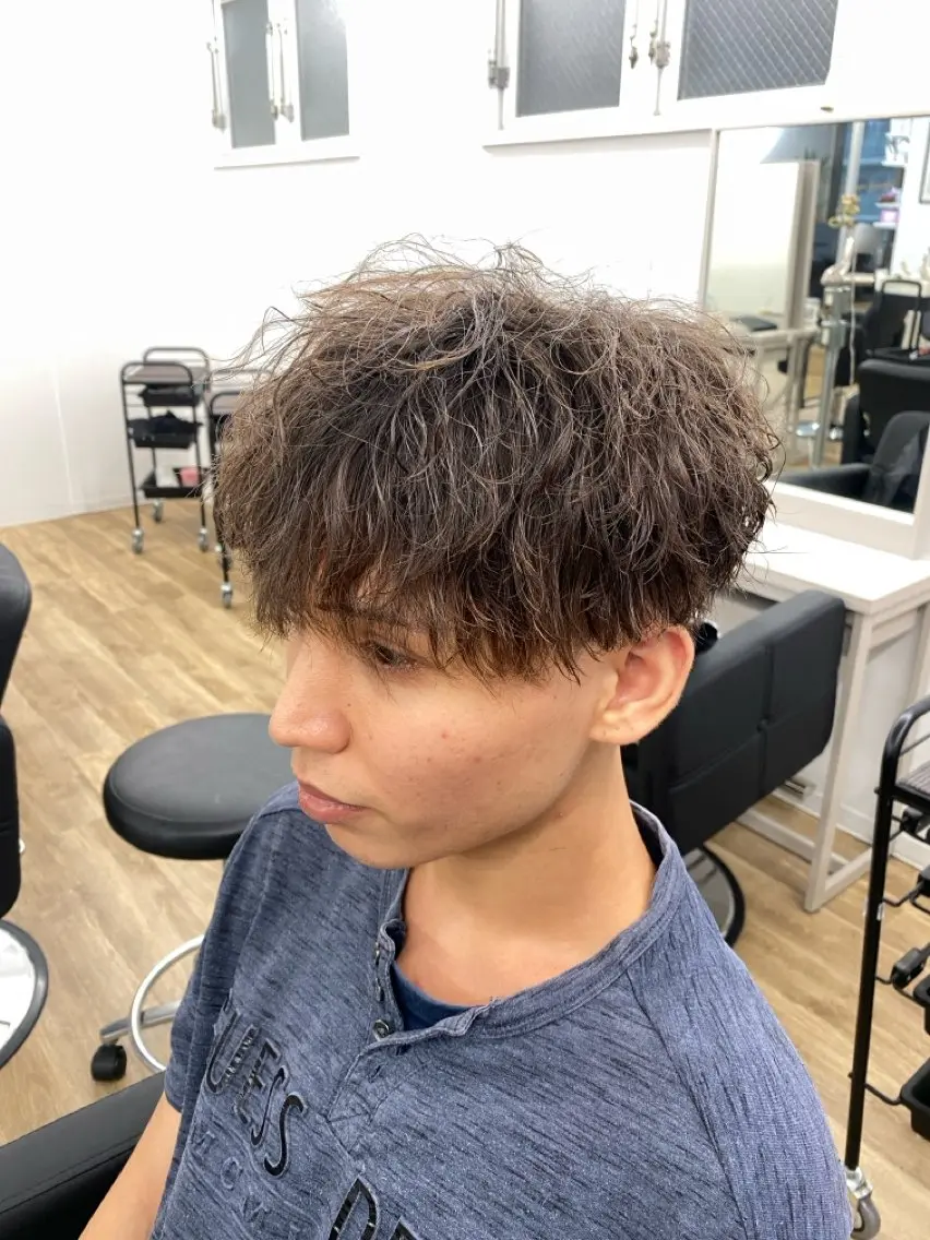 ショート カラー パーマ ヘアアレンジ メンズ カット パーマ トリートメント 【パーマの達人】 横浜メンズ/允のヘアスタイル