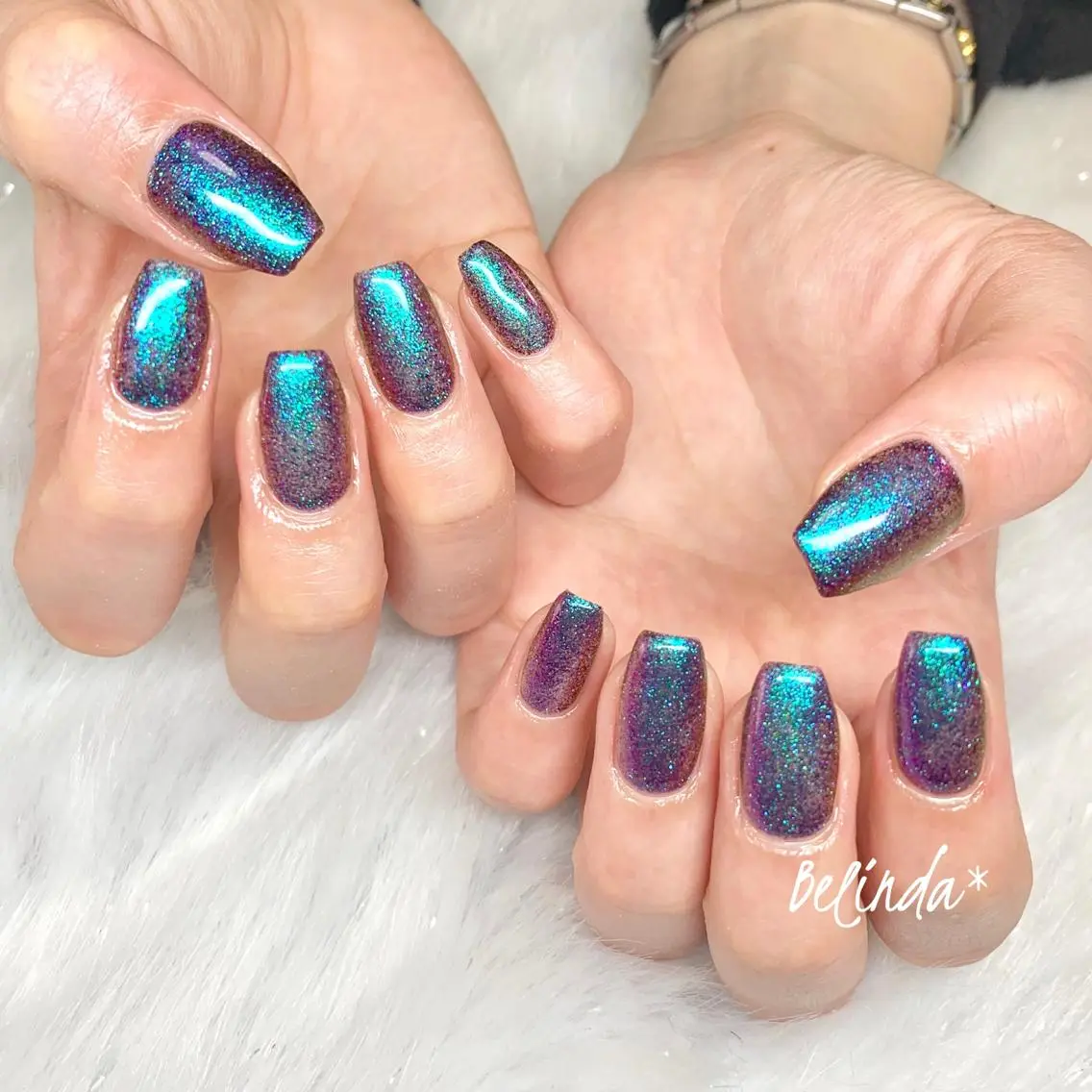 ネイル ラメ(グリッター) ワンカラーネイル ハンドネイル Belinda Nailのネイルデザイン