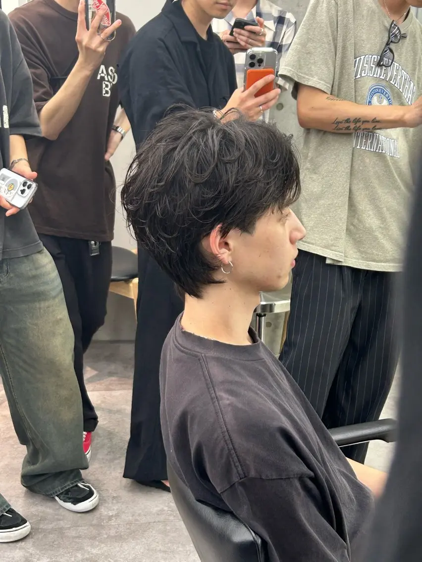 ミディアム パーマ メンズ カット パーマ パーマ特化🔥 ワタベリョウマのヘアスタイル