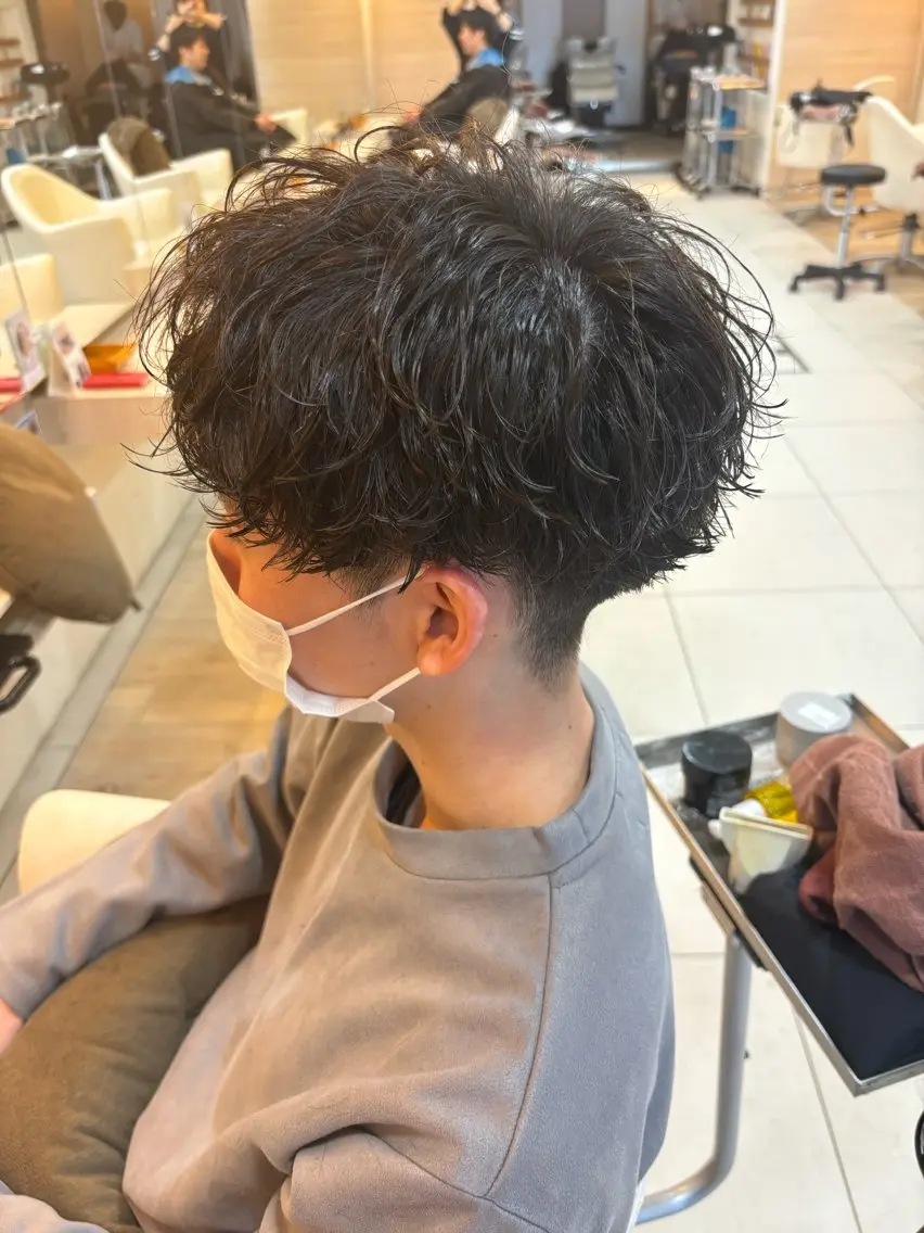 ショート カラー パーマ ヘアアレンジ メンズ キッズ マッシュ 波巻きパーマ 🫧Selene SHOGO🫧のヘアスタイル
