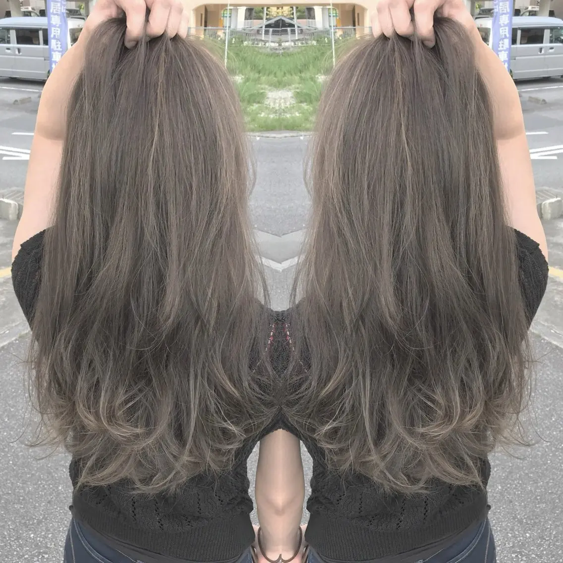ミディアム カラー イルミナカラー カット ヘアカラー grand juteのヘアスタイル