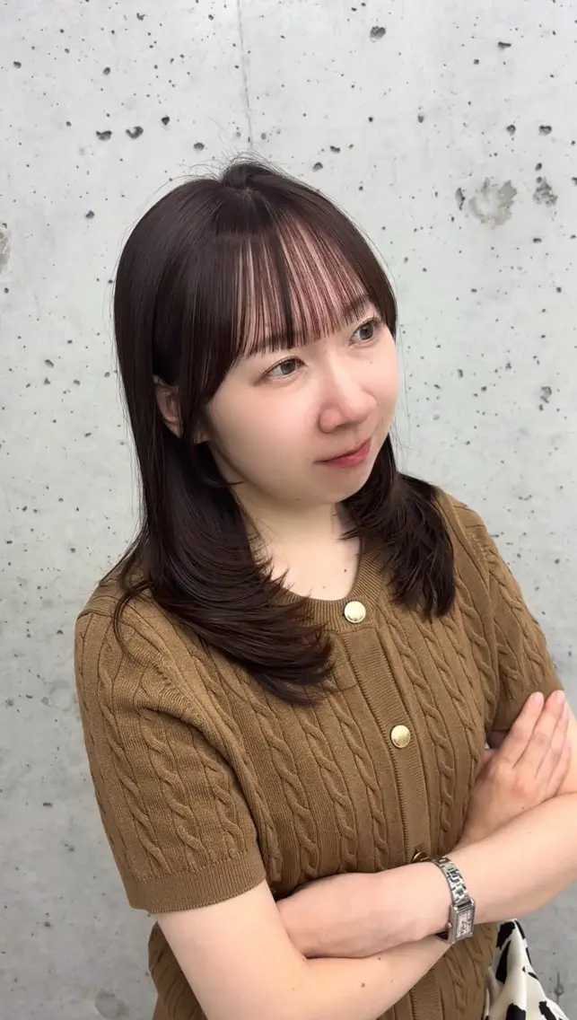 ミディアム 顔周りカット 小顔カット カット ヘアカラー トリートメント モデル様募集中 /Seina🎀のヘアスタイル