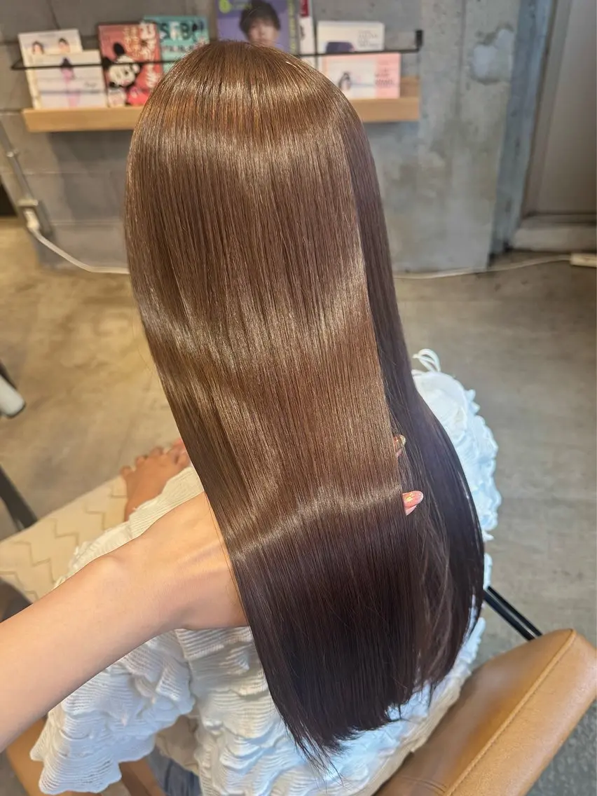 ロング カラー ヘアアレンジ ベージュカラー 顔まわり/艶カラー/ 🤎himari🤎のヘアスタイル