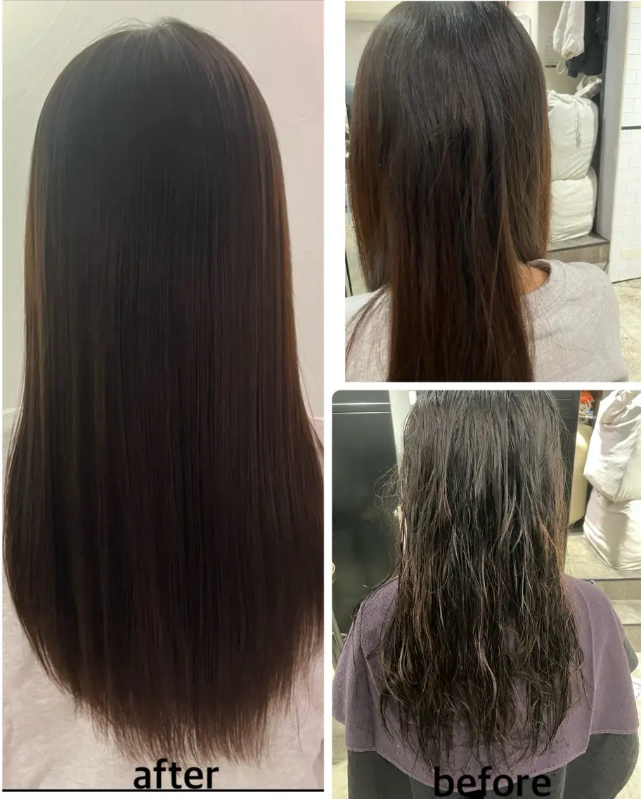ロング パーマ 髪質改善 縮毛矯正 トリートメント ウルフ・ハイレイヤー 🌟ナカノ・ユウヤのヘアスタイル